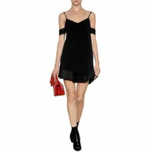 NEIL BARRETT Flounce Hem BLACK Tank Dress Leather